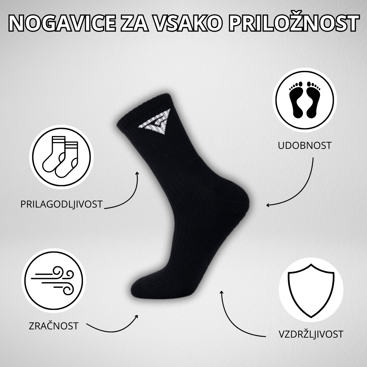 Nogavice ATHLETIC - Črne