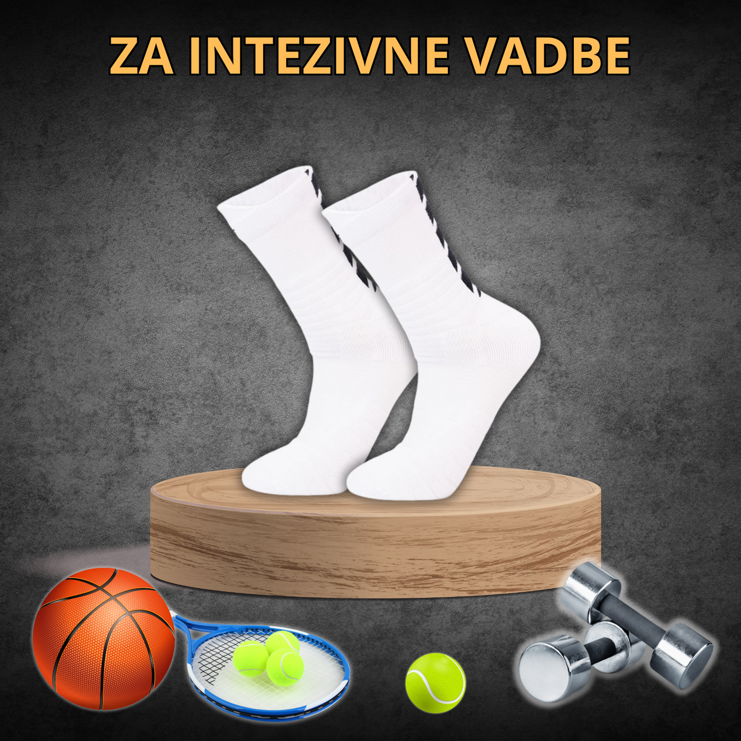 Športne nogavice PREMIUM ATHLETIC - Bele