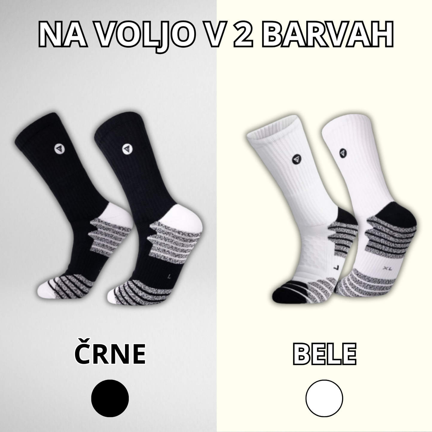 Visoke športne nogavice PERFORMANCE - Bele