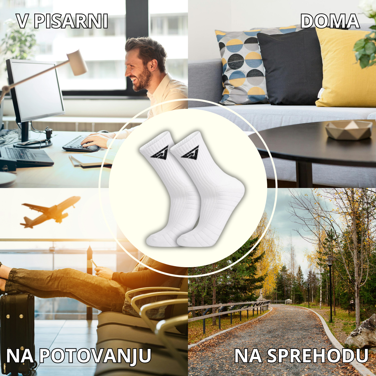 Nogavice ATHLETIC - Bele