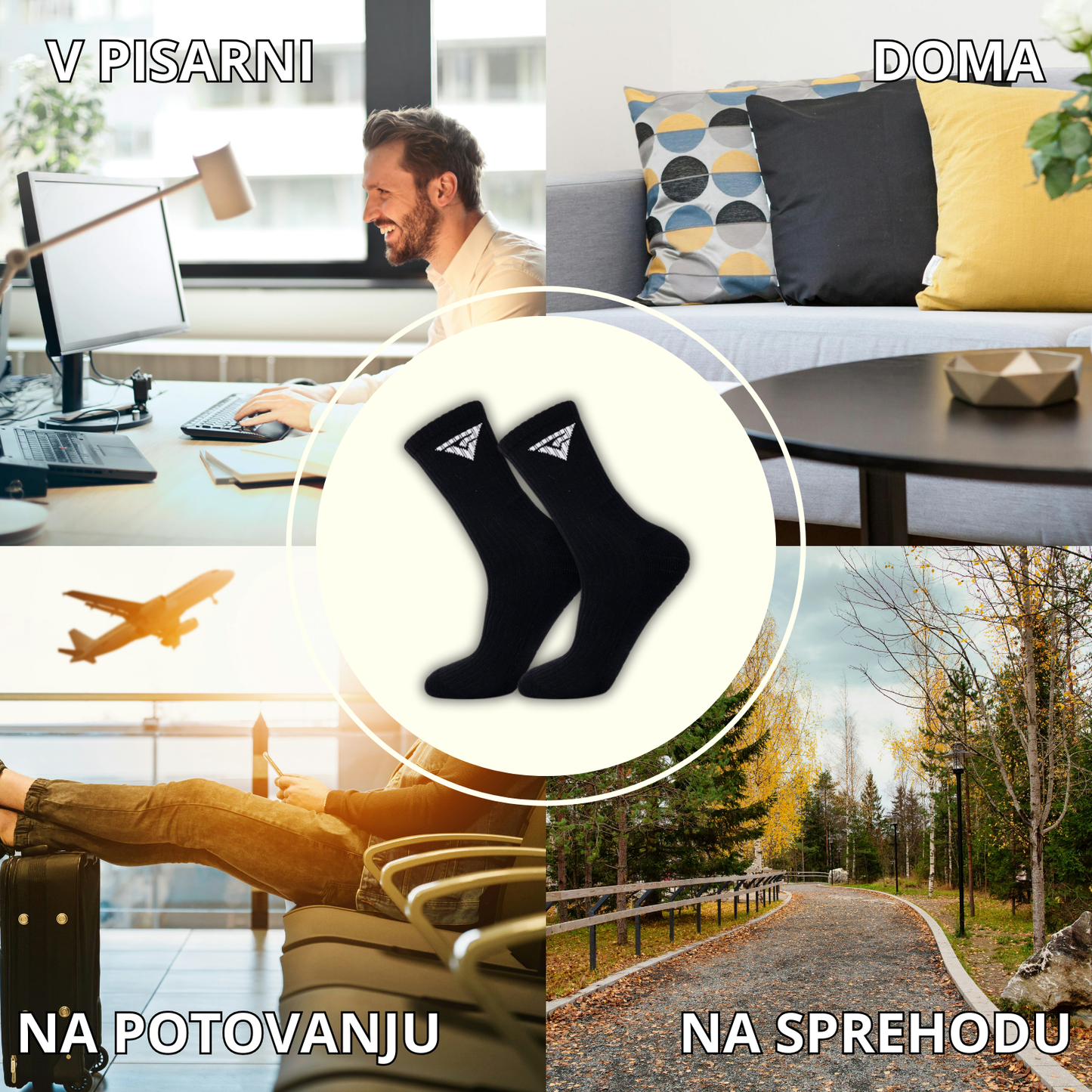 Športne nogavice PREMIUM ATHLETIC - Črne