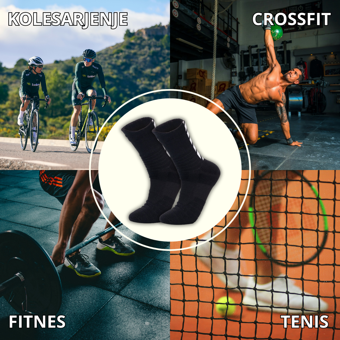 Športne nogavice PREMIUM ATHLETIC - Črne