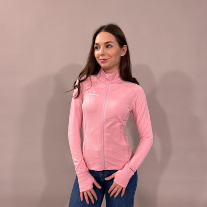 Ženski pulover z zadrgo Izy - Roza