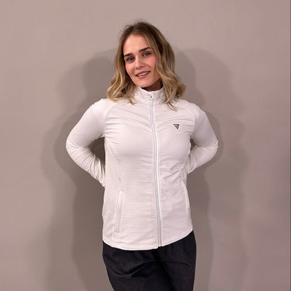 Ženski pulover z zadrgo Izy - Bela