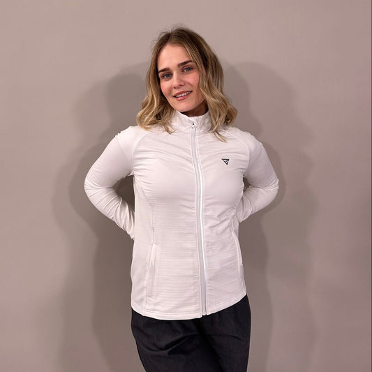 Ženski pulover z zadrgo Izy - Bela