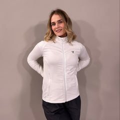 Ženski pulover z zadrgo Izy - Bela