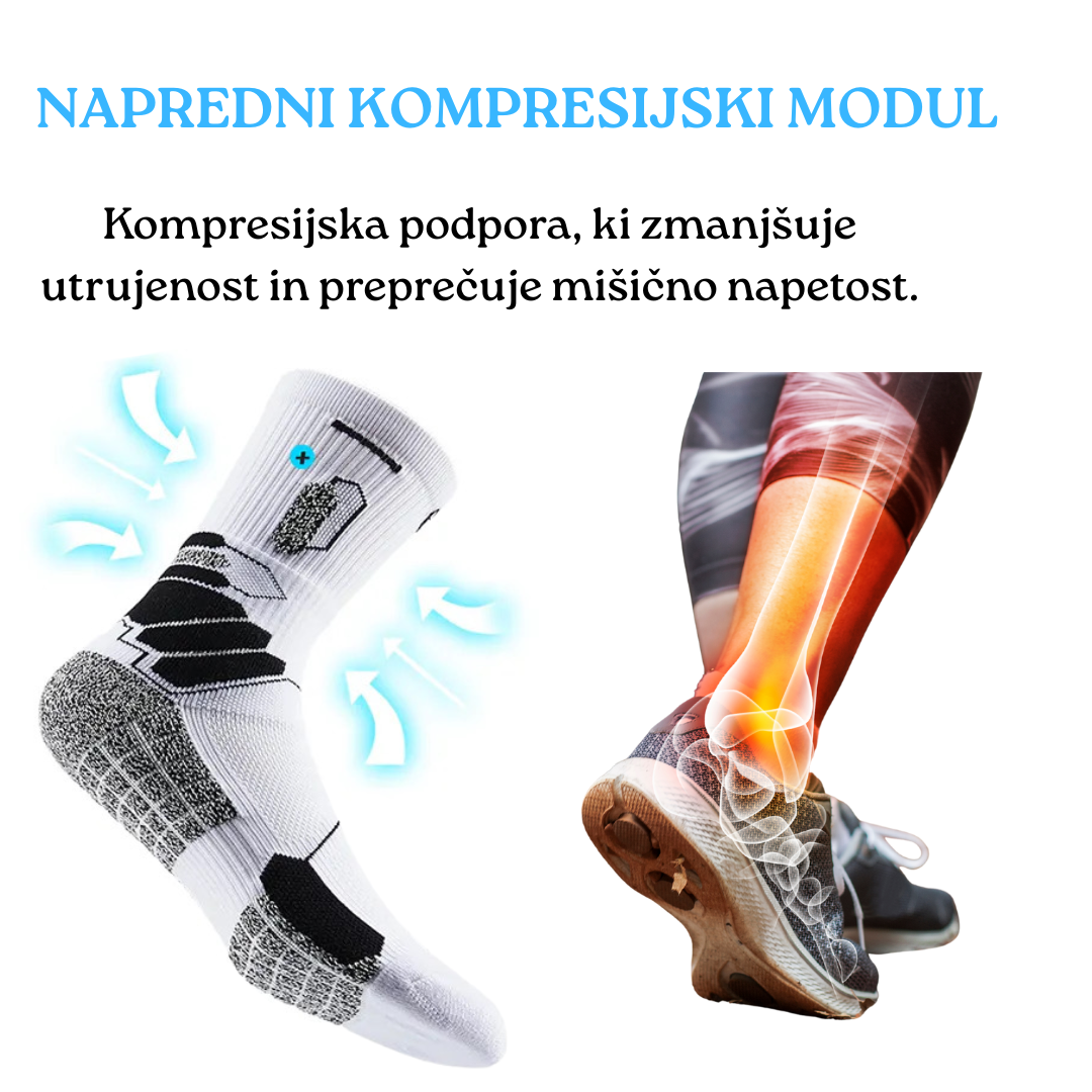 VincerePro protizdrsne nogavice PREMIUM GRIP bele za stabilnost in oprijem