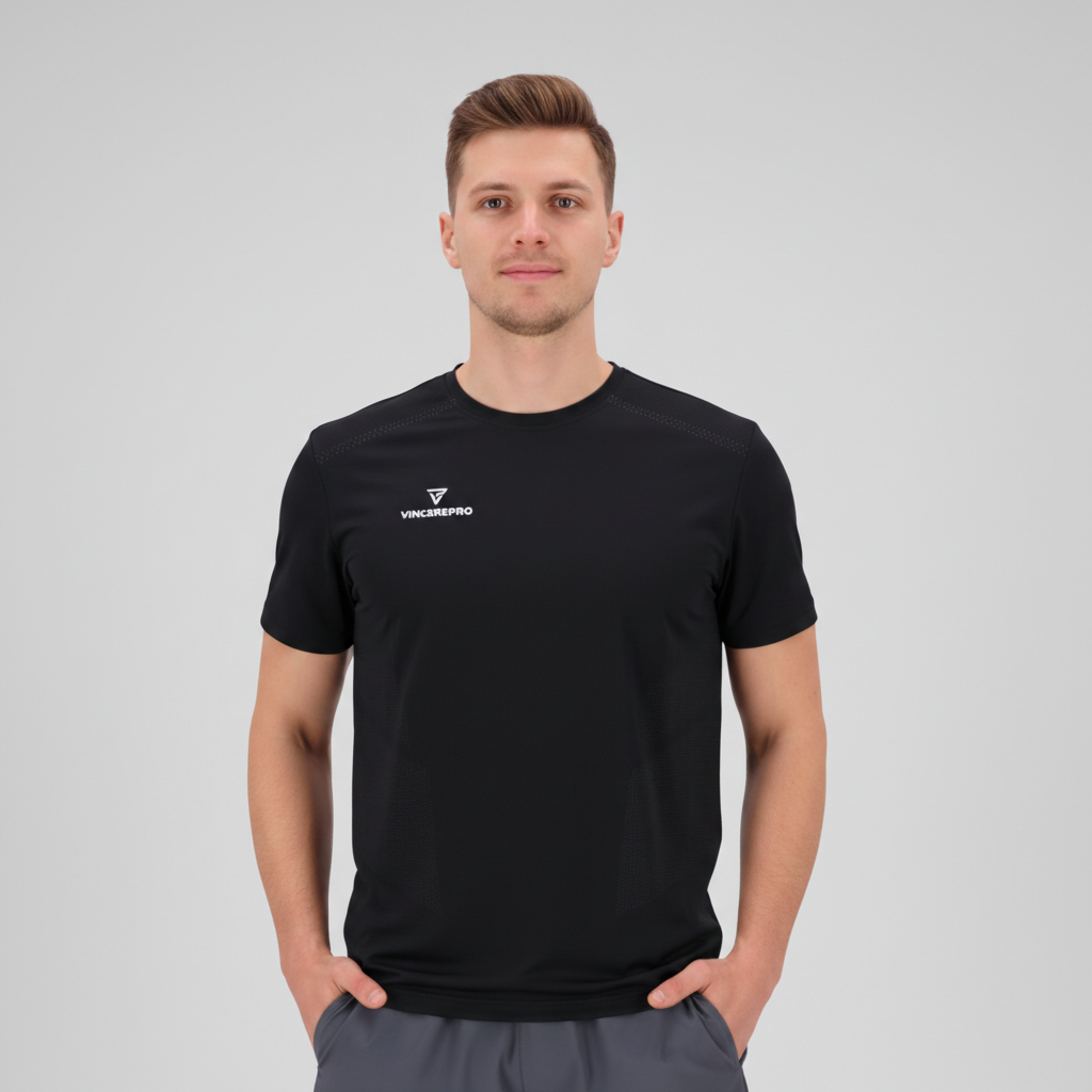 Tekaška kratka majica Črna