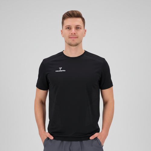 Tekaška kratka majica Črna